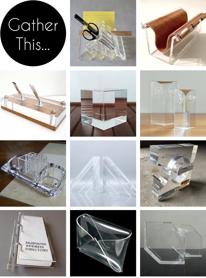 Gather This Vintage Lucite Desk Accessories The Gathered Home Gather This Vintage Lucite Desk Accessories