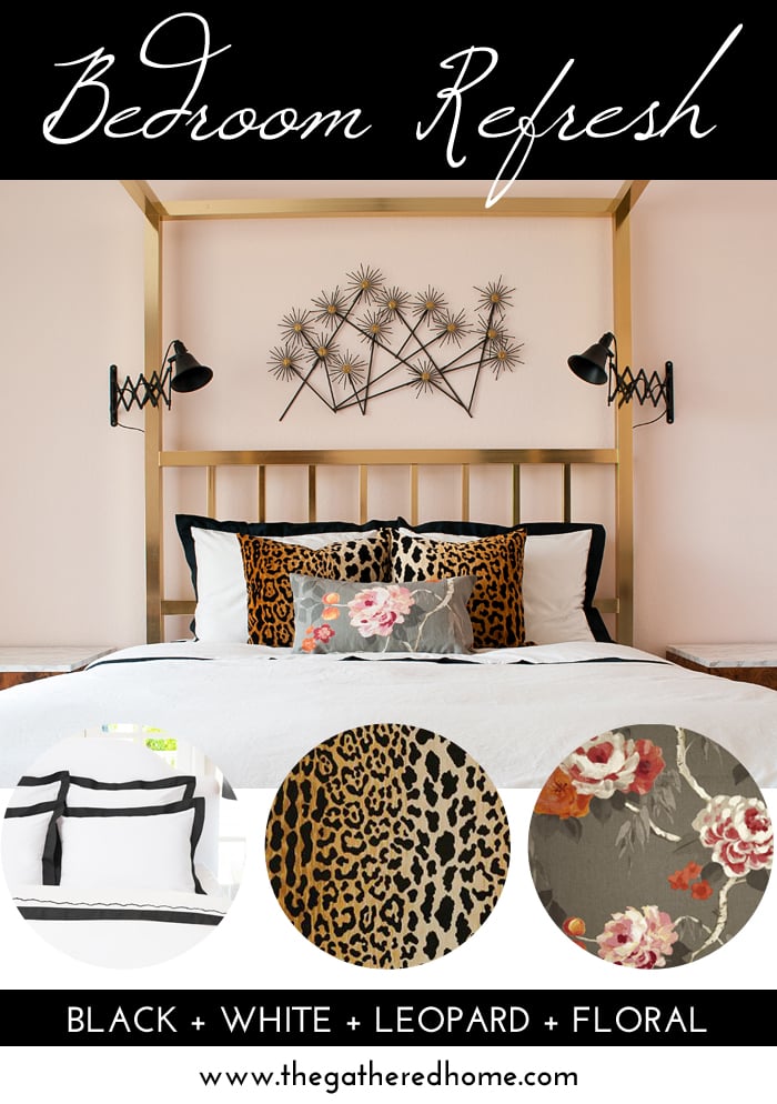 In the Bedroom: Black + White + Leopard + Floral - The Gathered Home